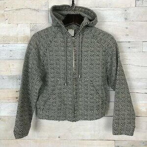 Alpaca Wool Crop Zigzag Hooded Jacket Mondi